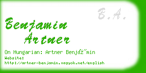 benjamin artner business card